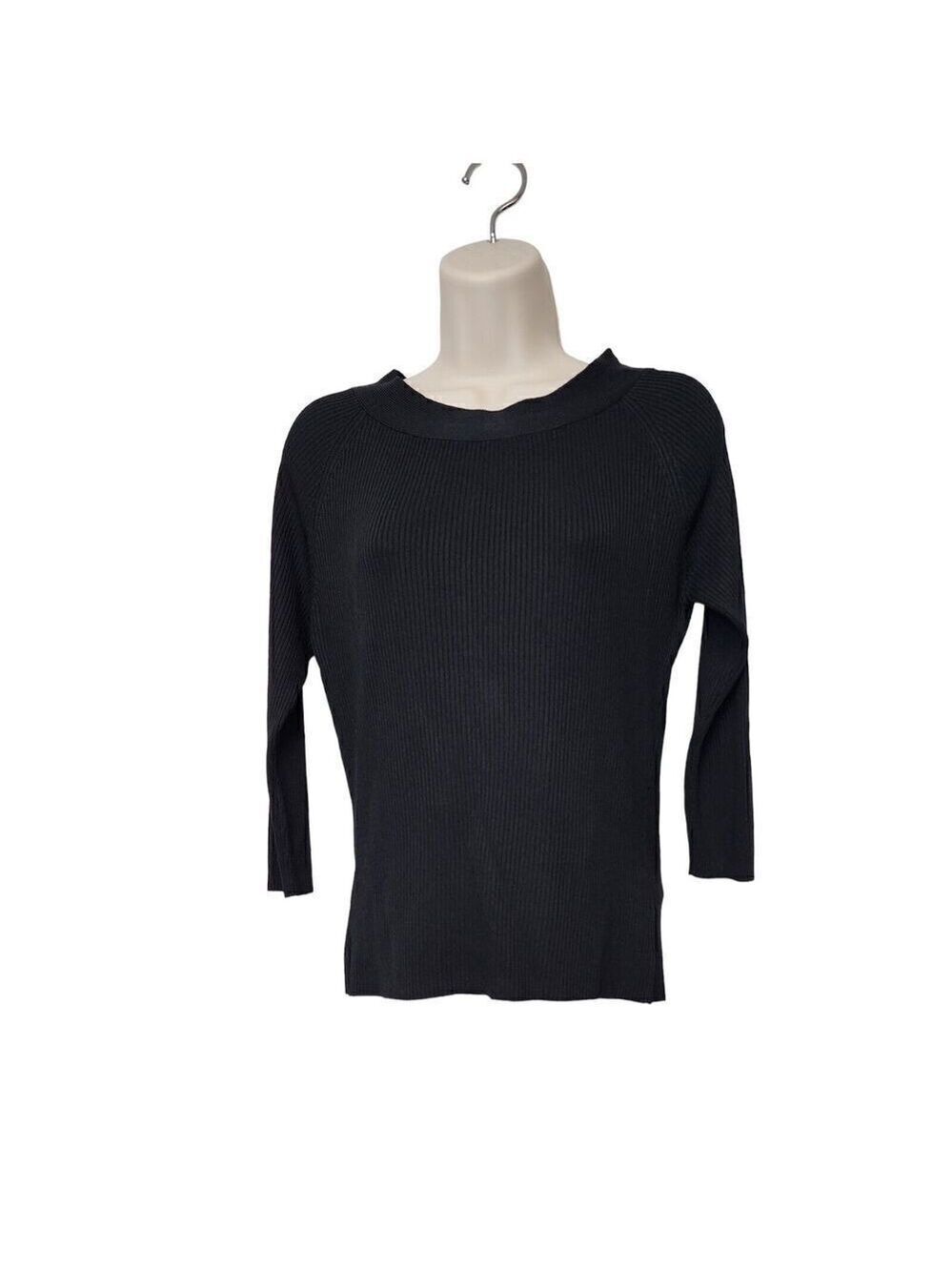 SML Design 3/4 Sleeve Blouse Size Medium Black